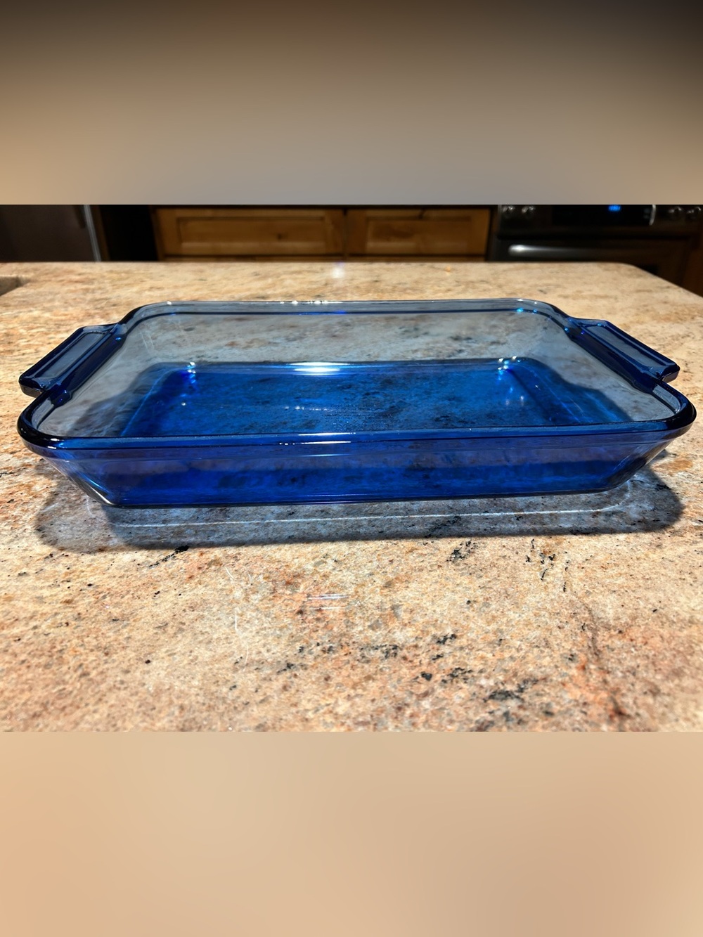 Anchor Hocking Vintage Cobalt Blue Glass 9.50”x13”x2 Baking Dish No Chips